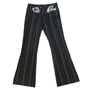 Rampage Paisley Vintage 90s Y2K Pinstriped Low Rise y2k Flares